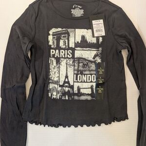 art class Black Long Sleeve Tee with Paris London Print